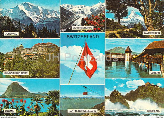 Switzerland - Jungfrau - Berninagruppe - Matterhorn - Luzern - Lugano - multiview - Switzerland - used - JH Postcards