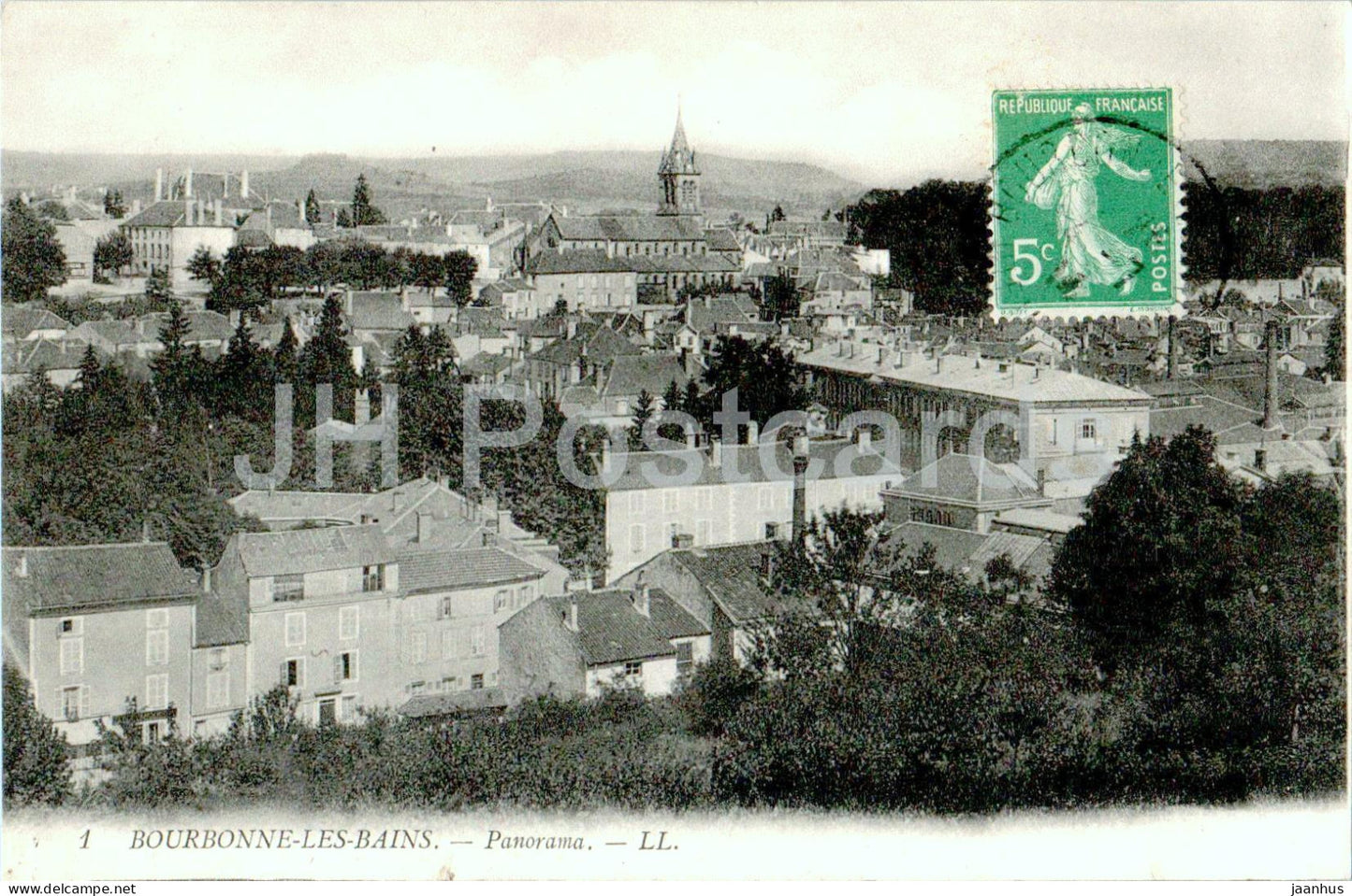 Bourbonne les Bains - Panorama - 1 - old postcard - France - used - JH Postcards