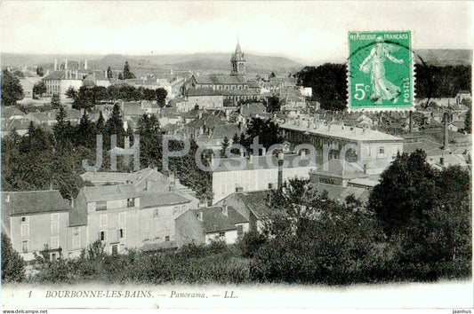Bourbonne les Bains - Panorama - 1 - old postcard - France - used - JH Postcards