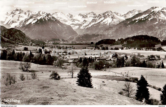 Schollang 855 m mit Allgauer Hochgebirge - old postcard - 1954 - Germany - used - JH Postcards