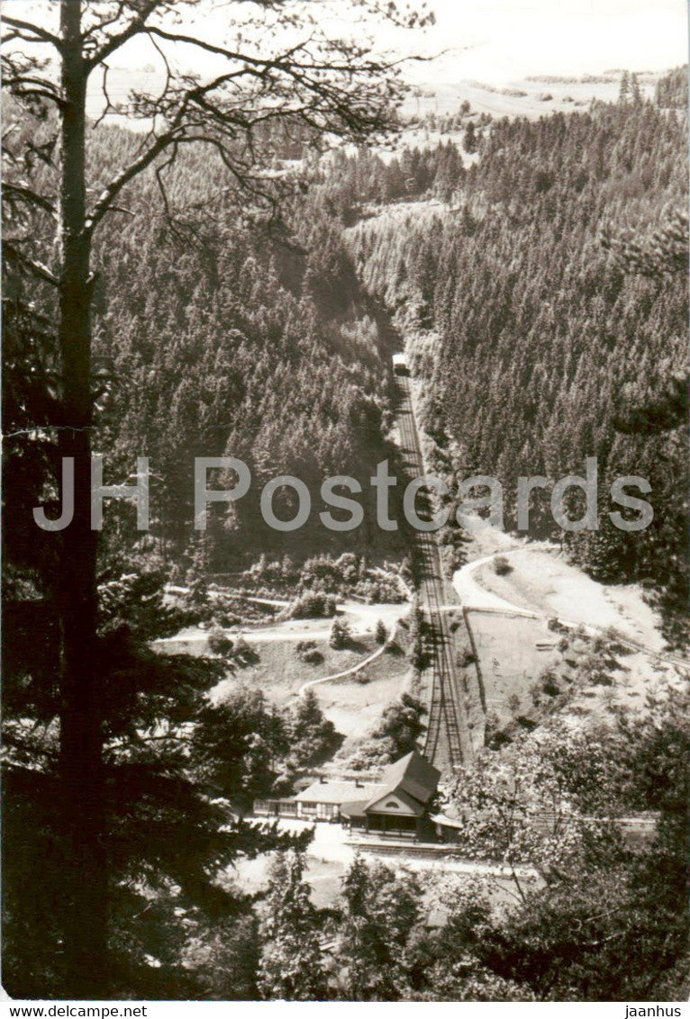 Oberweissbach - Bergbahn - Talstation - funicular - old postcard - Germany DDR - unused - JH Postcards