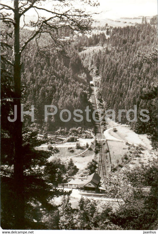 Oberweissbach - Bergbahn - Talstation - funicular - old postcard - Germany DDR - unused - JH Postcards
