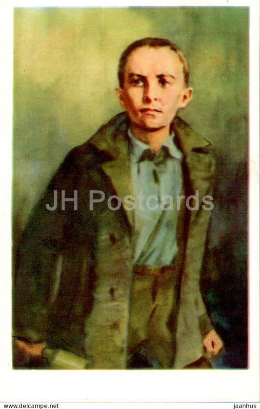 Pioneers Heroes - Kazey Marat - boy - illustration by I. Suschenko - 1971 - Russia USSR - unused - JH Postcards