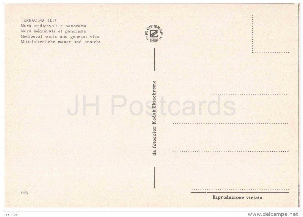 Mura medioevali e panorama - medieval walls - Terracina - Lazio - 085 - Italia - Italy - unused - JH Postcards