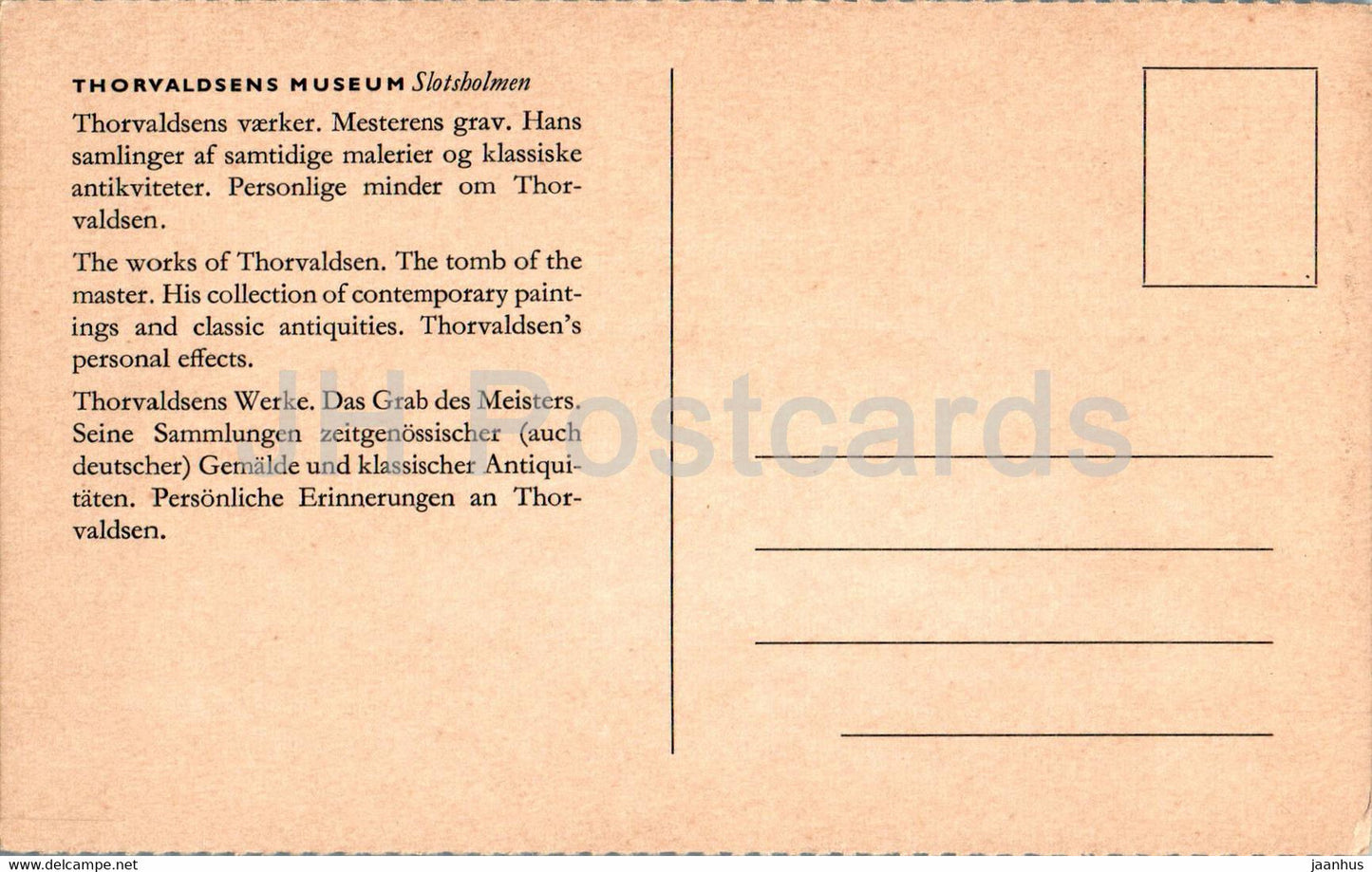 Copenhagen - Kopenhagen - Thorvaldsen Museum - Slotsholmen - old postcards - Denmark - unused