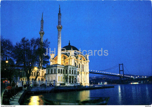 Istanbul - Ortakoy Mosque and Bosphorus Bridge - 1992 - Turkey - used - JH Postcards