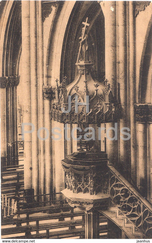 Fribourg - Cathedrale de St Nicholas - La Chaire - cathedral - old postcard - Switzerland - unused - JH Postcards