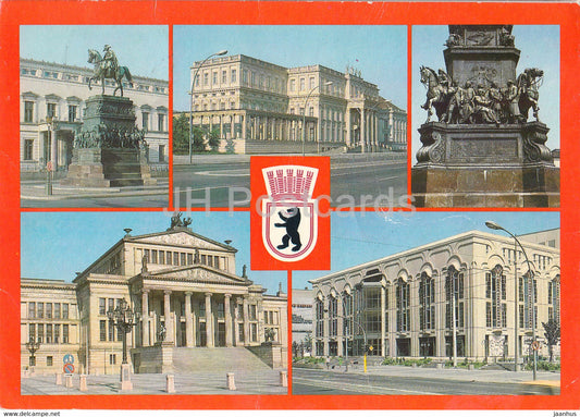Berlin - Reiterstandbild Friedrichs II - Palais Unter den Linden - Schauspielhaus Berlin - 1989 - Germany DDR - used - JH Postcards