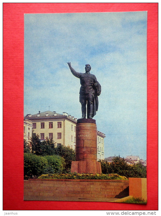 monument to Kirov - Kirov - Vyatka - Turist - 1981 - Russia USSR - unused - JH Postcards