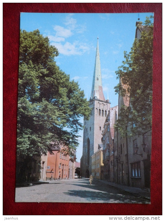 Lai street - St Olaf's church - Old Town - Tallinn - 1982 - Estonia USSR - unused - JH Postcards