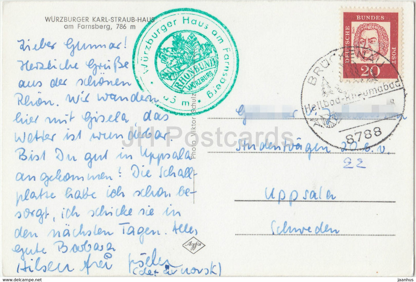 Würzburger Karl-Straub-Haus am Farnsberg 786 m – 1964 – Deutschland – gebraucht