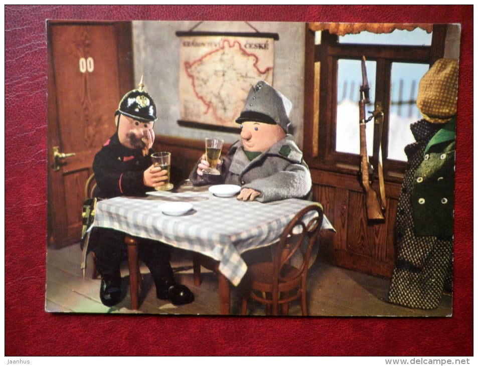 The Good Soldier Švejk - novel by Jaroslav Hasek - bar - Tisk Severografia Decin - Film - Animation - Czech - unu - JH Postcards
