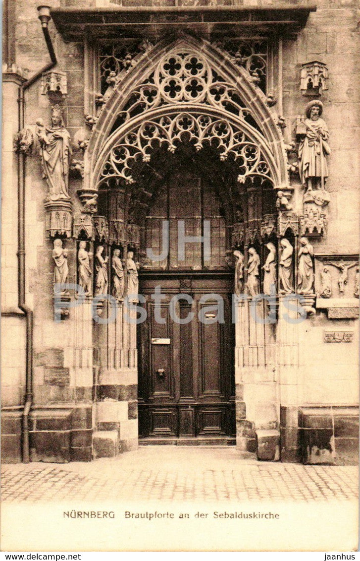 Nurnberg - Nuremberg - Brautpforte an der Sebalduskirche - church - W. H. D. 7932 - old postcard - Germany - unused - JH Postcards