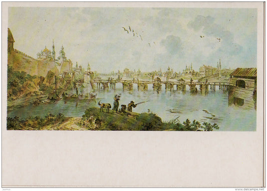 art by Balthazar de la Traverse - Novgorod view , 1780s - 1986 - Russia USSR - unused - JH Postcards