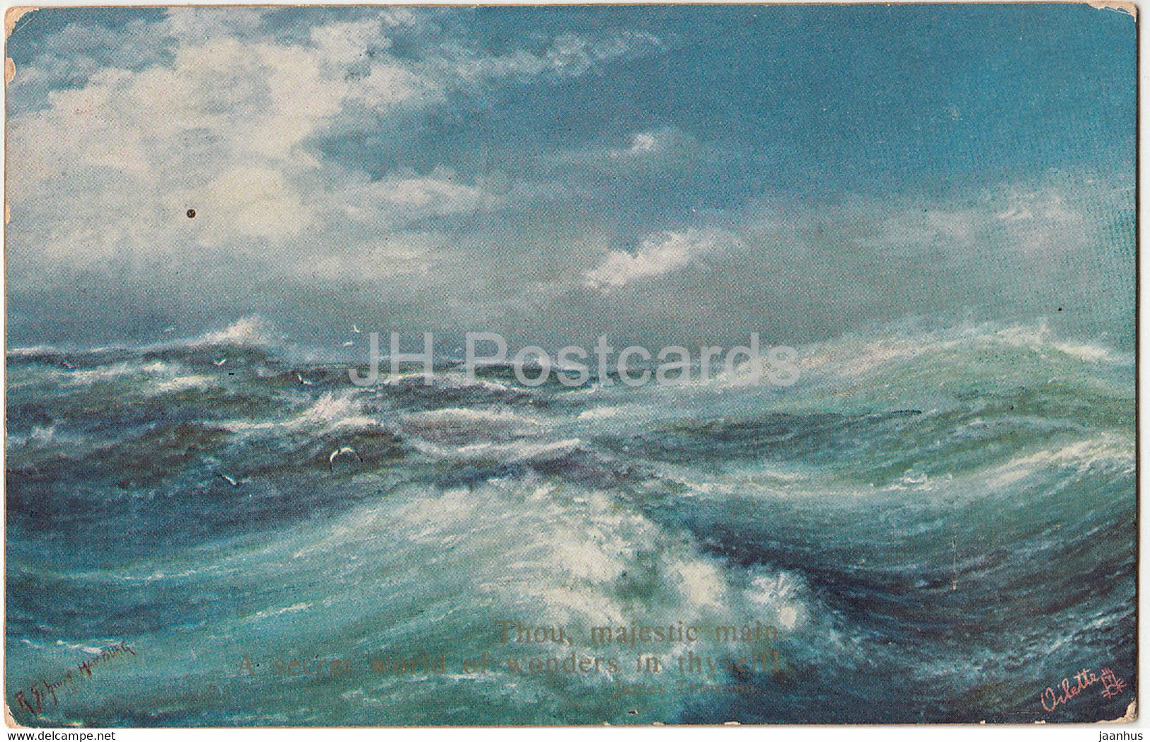 Stormy Sea - Raphael Tuck - Oilette - 2884 - old postcard - 1911 - United Kingdom - used - JH Postcards