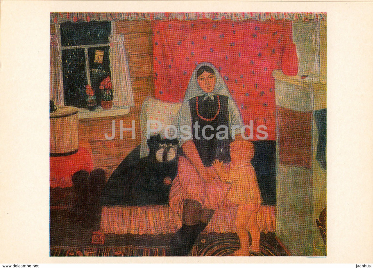 painting by I. Zaripov - At Home - Tatar Russian art - 1983 - Russia USSR - unused - JH Postcards
