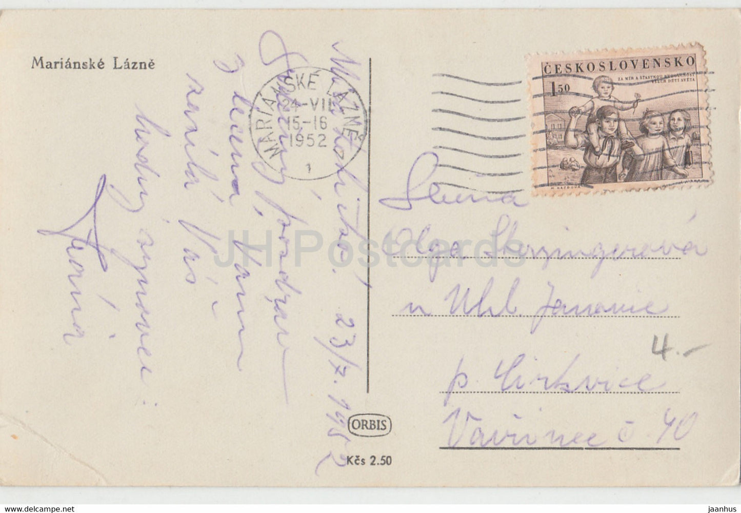 Marianske Lazne - Marienbad - old postcard - 1952 - Czechoslovakia - Czech Republic - used