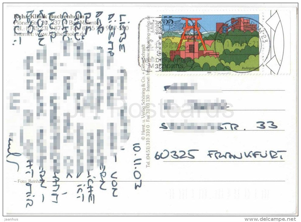 Reha-Klinik Buchenheim - clinic - Germany - 2003 gelaufen - JH Postcards