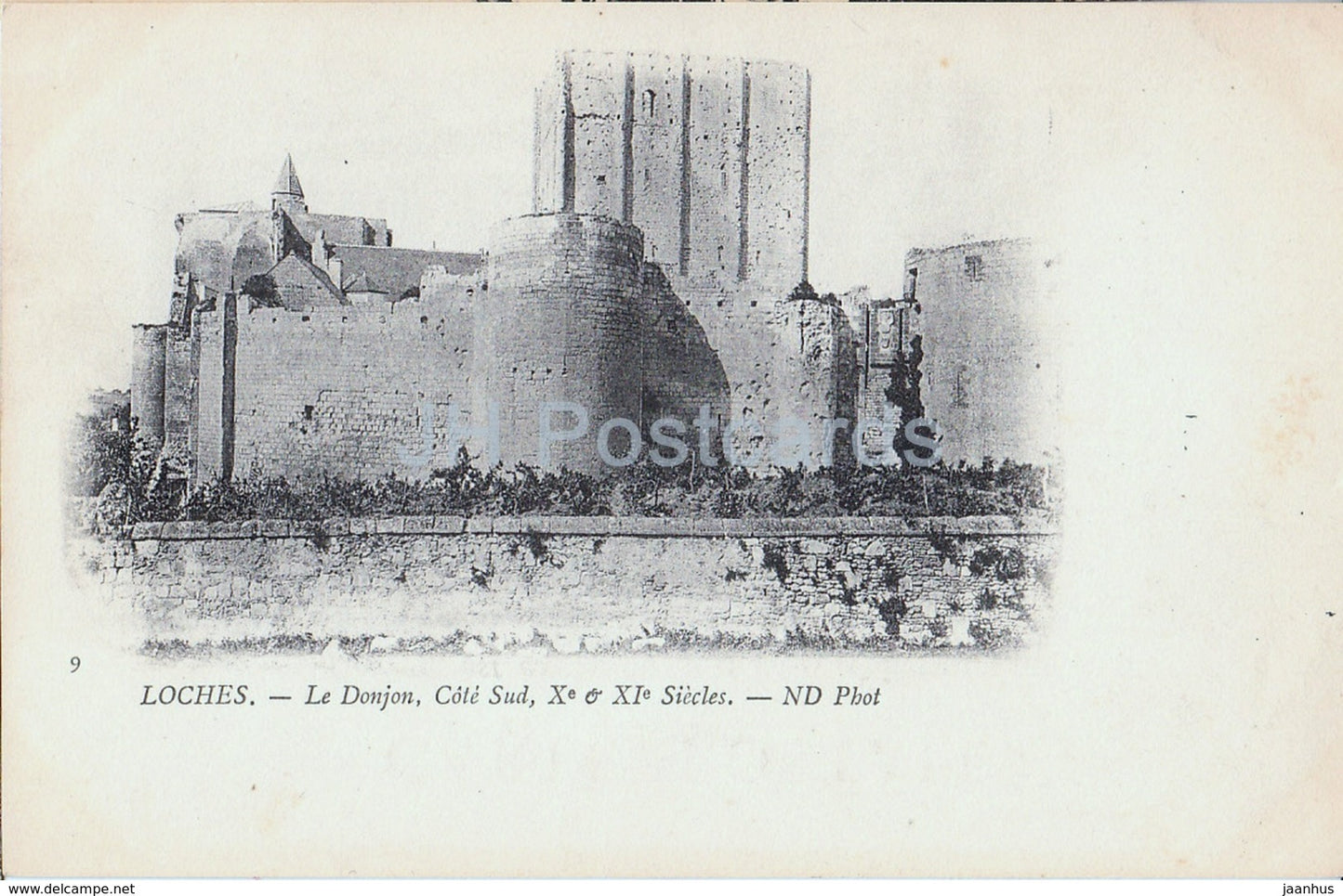 Loches - Le Donjon - Cote Sud - 9 - castle - old postcard - France - unused