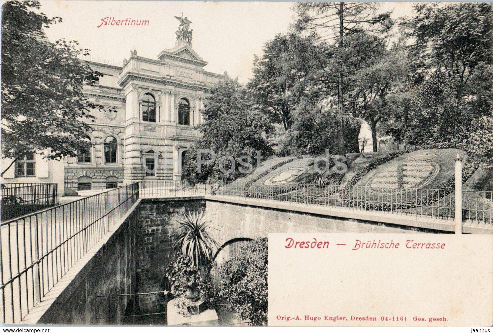 Dresden - Bruhlsche Terrasse - Albertinum - old postcard - Germany - unused - JH Postcards