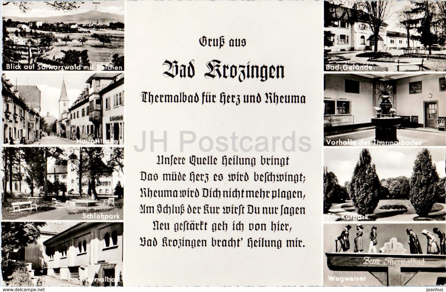 Gruss aus Bad Krozingen Thermalbad fur Herz und Reuma - Germany - used - JH Postcards