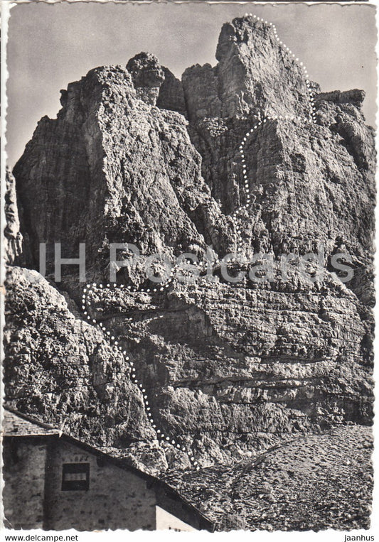Dolomiti Di Brenta - La parete Sud del Castelletto Inferiore 2595 m - old postcard - 1952 - Italy - Italia - used - JH Postcards