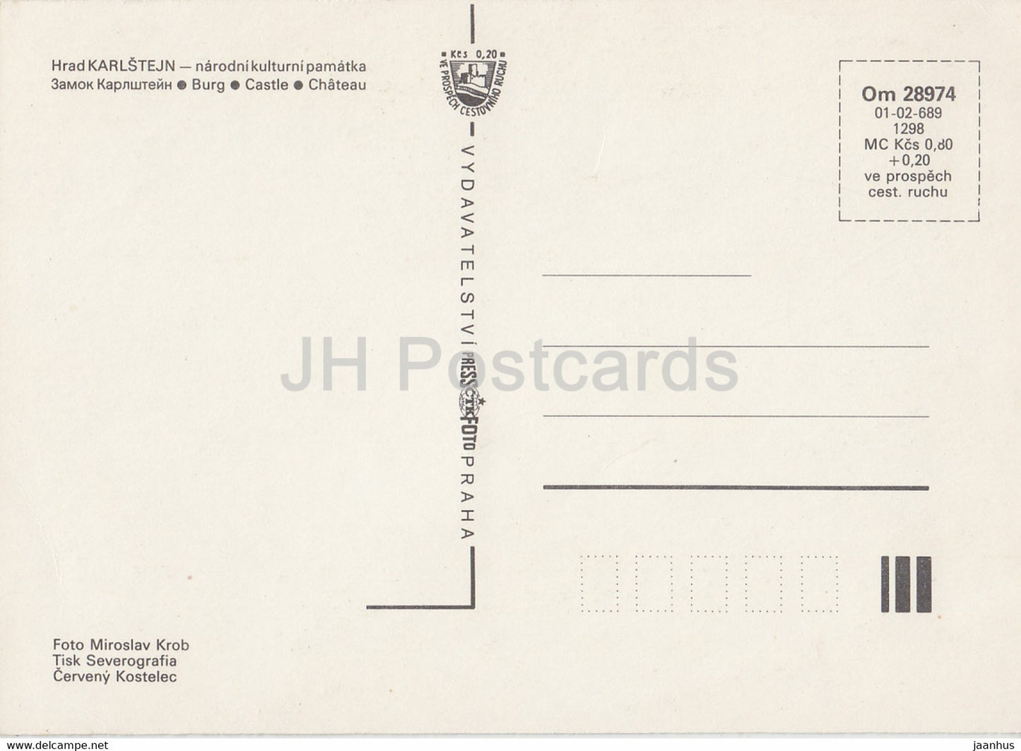 Karlstejn hrad - Burg - Tschechoslowakei - Tschechische Republik - unbenutzt