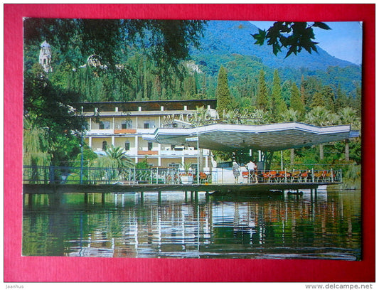 pension house - New Athos - Novyi Afon - Abkhazia - postal stationery - 1978 - Georgia USSR - unused - JH Postcards