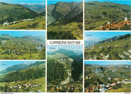 Lumnezia Sut - Camuns - Surcasti - Uors - Pitasch - Peiden - Tersnaus - Duvin - Uors - multiview - Switzerland - unused - JH Postcards