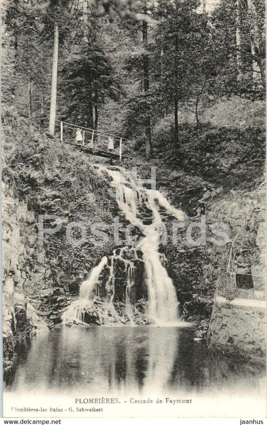 Plombieres - Cascade de Faymont - old postcard - France - unused - JH Postcards
