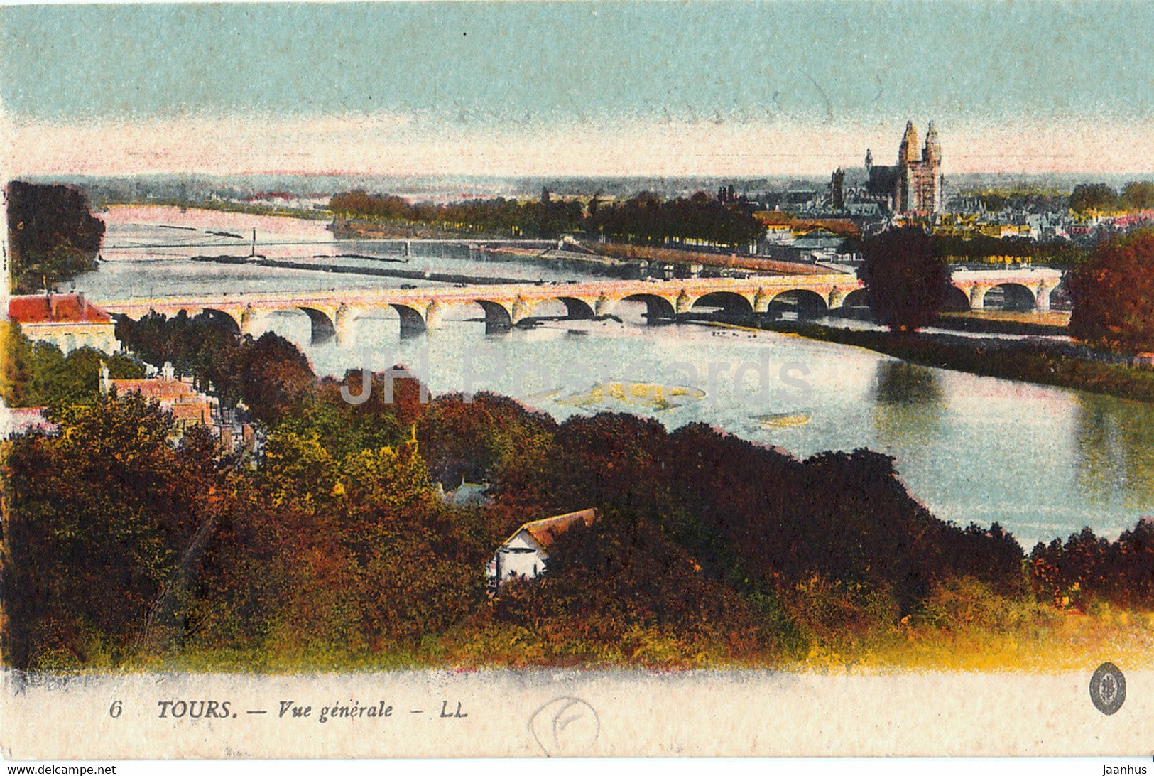 Tours - Vue Generale - 6 - old postcard - France - unused - JH Postcards