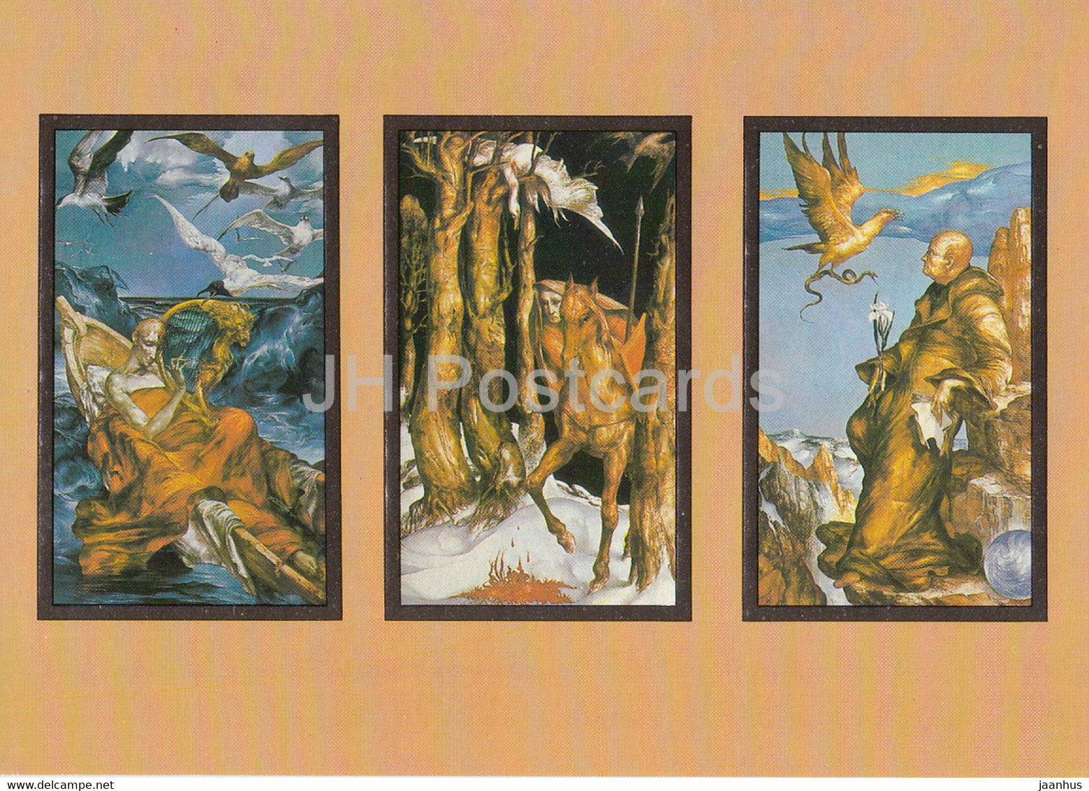 Leipzig - Tristan - Parsival - Gawan by Heinz Zander - art - Neues Gewandhaus Leipzig - DDR Germany - unused - JH Postcards