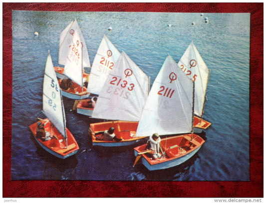 International Optimist class  - sailing boat - 1980 - Estonia USSR - unused - JH Postcards