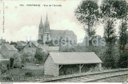 Pontmain - Vue de l'Arrivee - railway - 152 - old postcard - 1911 - France - used - JH Postcards