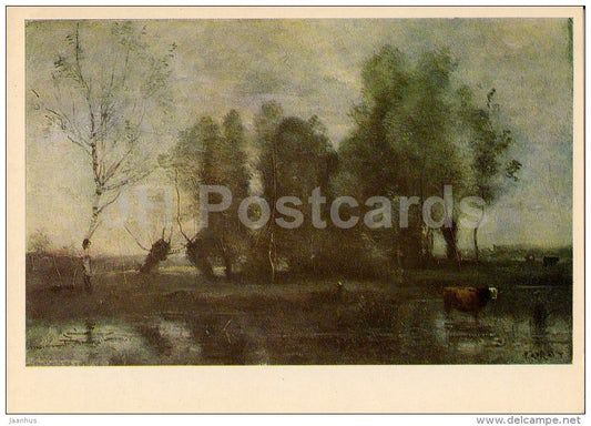 painting by Camille Corot - Arbres dans un marais - French art - 1975 - Russia USSR - unused - JH Postcards