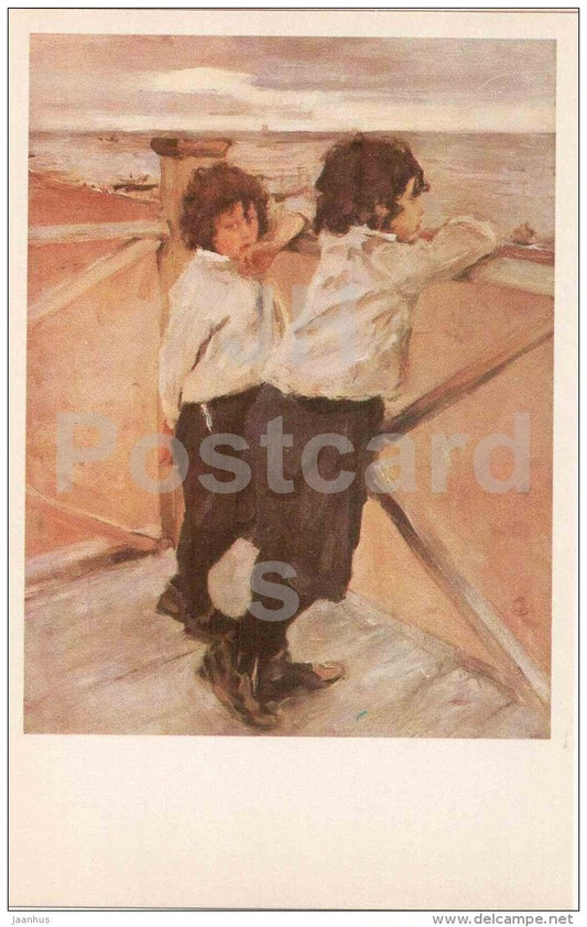 painting by Valentin Serov - The Artist´s Children , 1899 - The Russian Museum - russian art - unused - JH Postcards