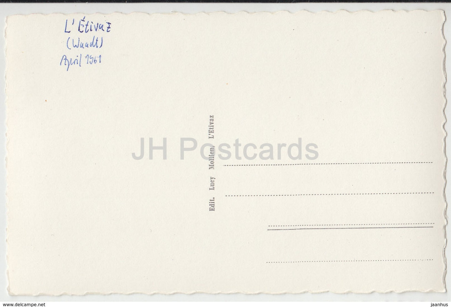 L'Etivaz et le Wittenberg  - 1497 - Switzerland - 1961 - used