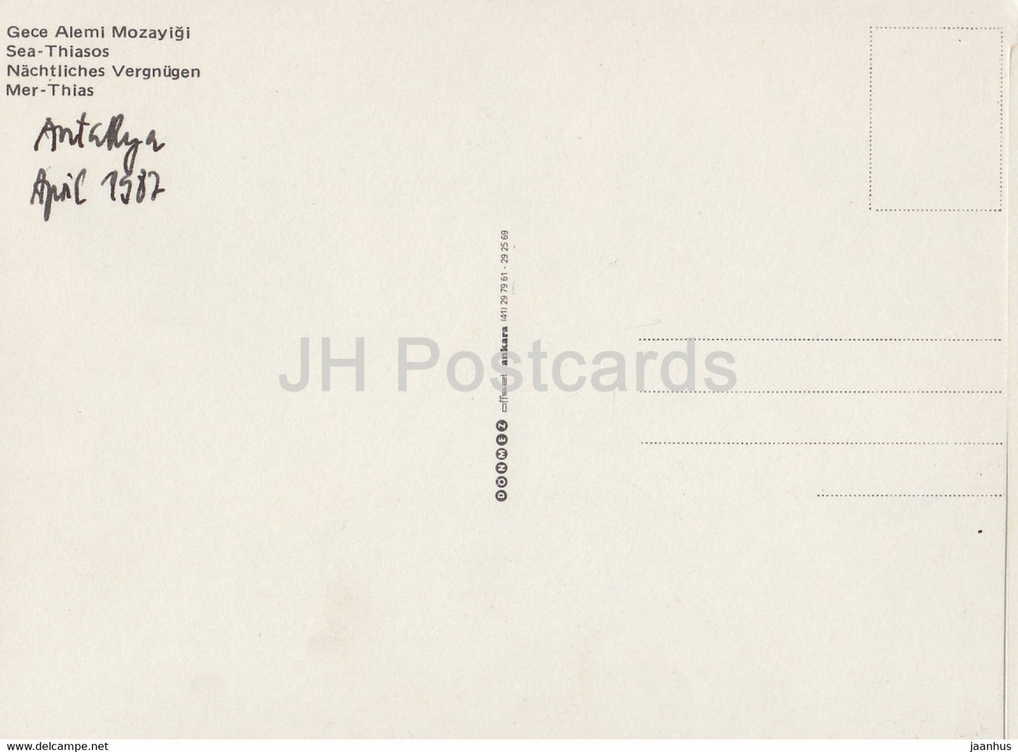 Mer - Thiasos - mosaïque - 1987 - Turquie - occasion