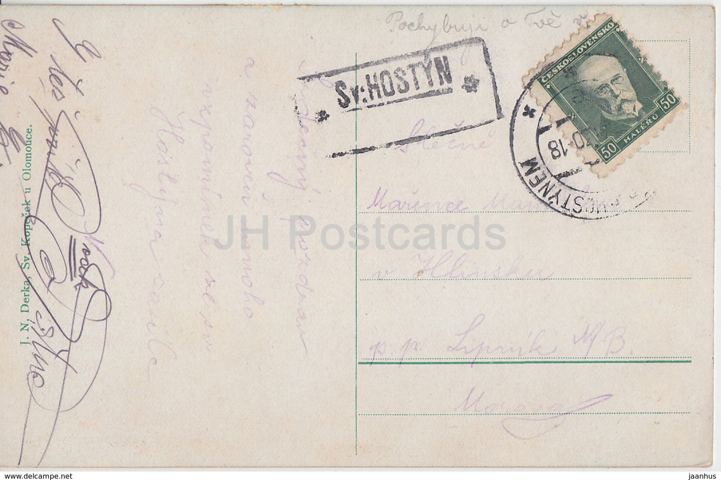 Svaty Hostyn na Morave - Moravia - 1918 - old postcard - Czech Republic - used