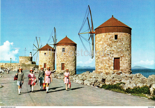 Rhodes - The Mills - windmill - Greece - unused - JH Postcards