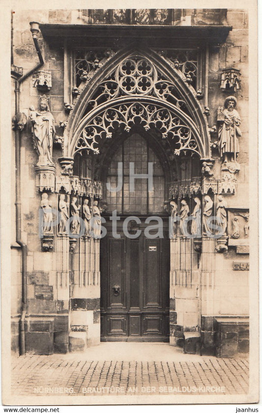 Nurnberg - Brautture an der Sebaldus Kirche - church - old postcard - Germany - unused - JH Postcards