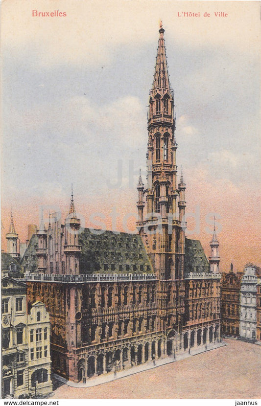Bruxelles - Brussels - L'Hotel de Ville - 3357 - old postcard - Belgium - unused - JH Postcards