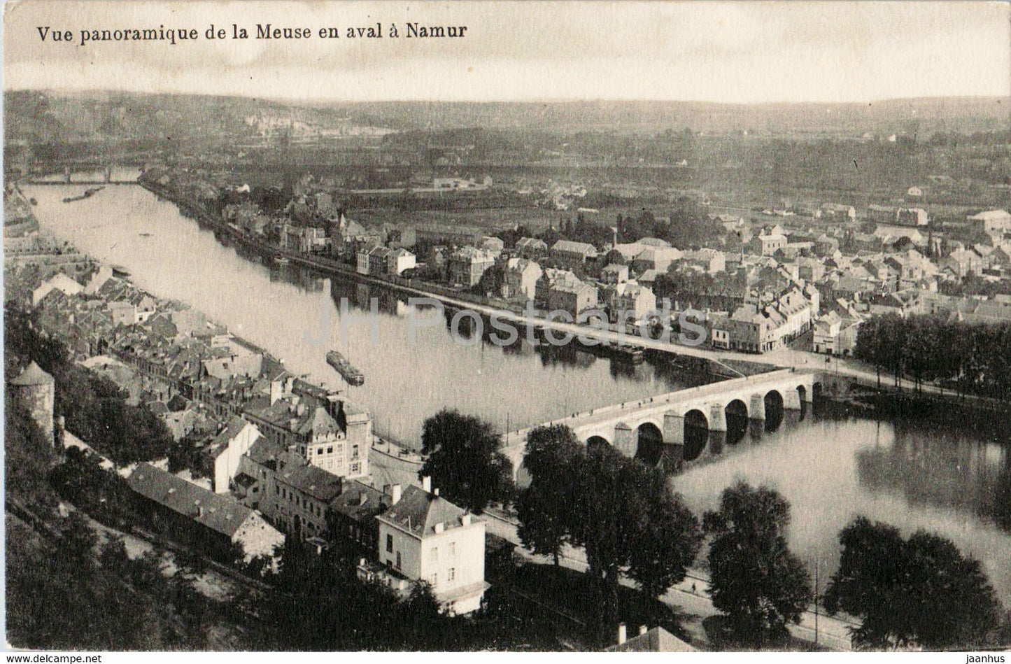Vue panoramique de la Meuse en aval a Namur - old postcard - 1913 - Belgium - used - JH Postcards