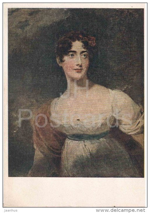 painting by Sir Thomas Lawrence - Lady Raglan - woman - english art - unused - JH Postcards