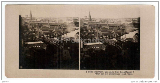Panorama - Kungsklippan - Stockholm - Sweden - stereo photo - stereoscopique - old photo - JH Postcards
