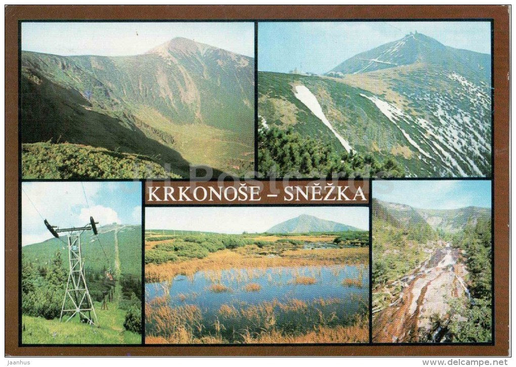 Krkonose - Snezka mountain - cable car - peat bog Upy - Czechoslovakia - Czech - used 1981 - JH Postcards
