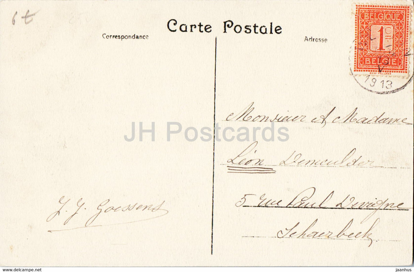 Vue panoramique de la Meuse en aval a Namur - carte postale ancienne - 1913 - Belgique - oblitérée