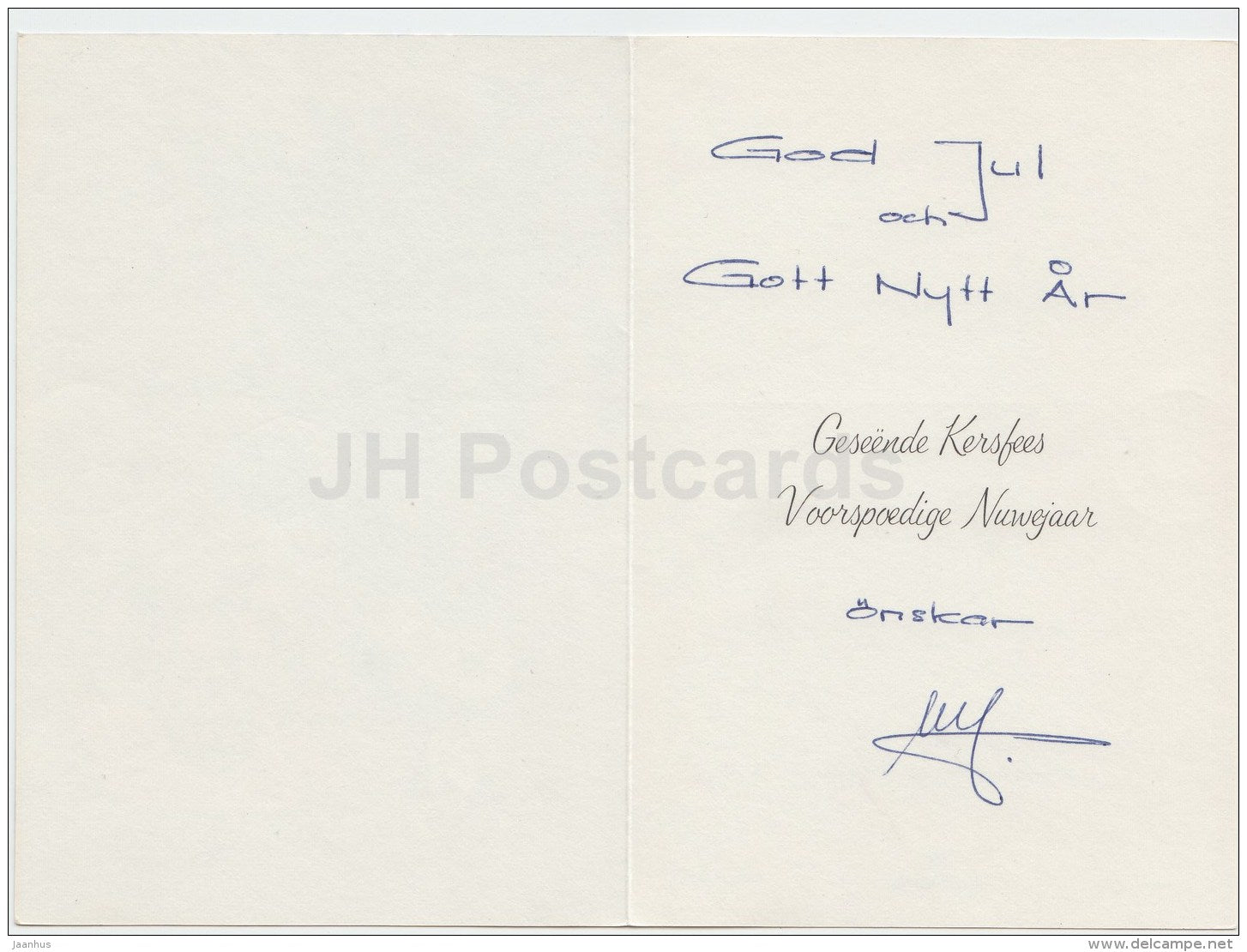 Christmas Greeting Card - dog - sledge - gifts - used - JH Postcards