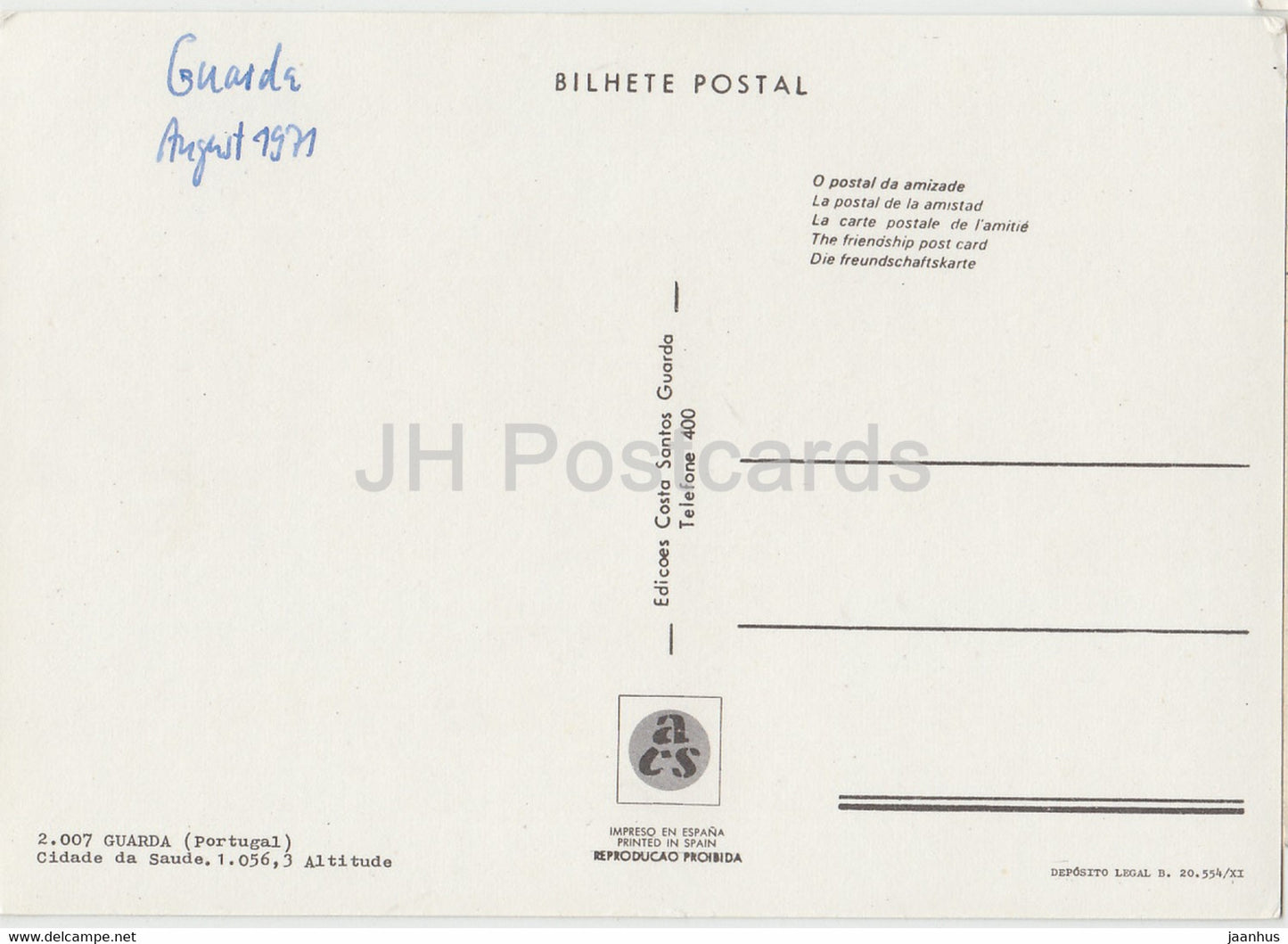 Guarda - Cidade da Saude - multiview - 1971 - Portugal - utilisé