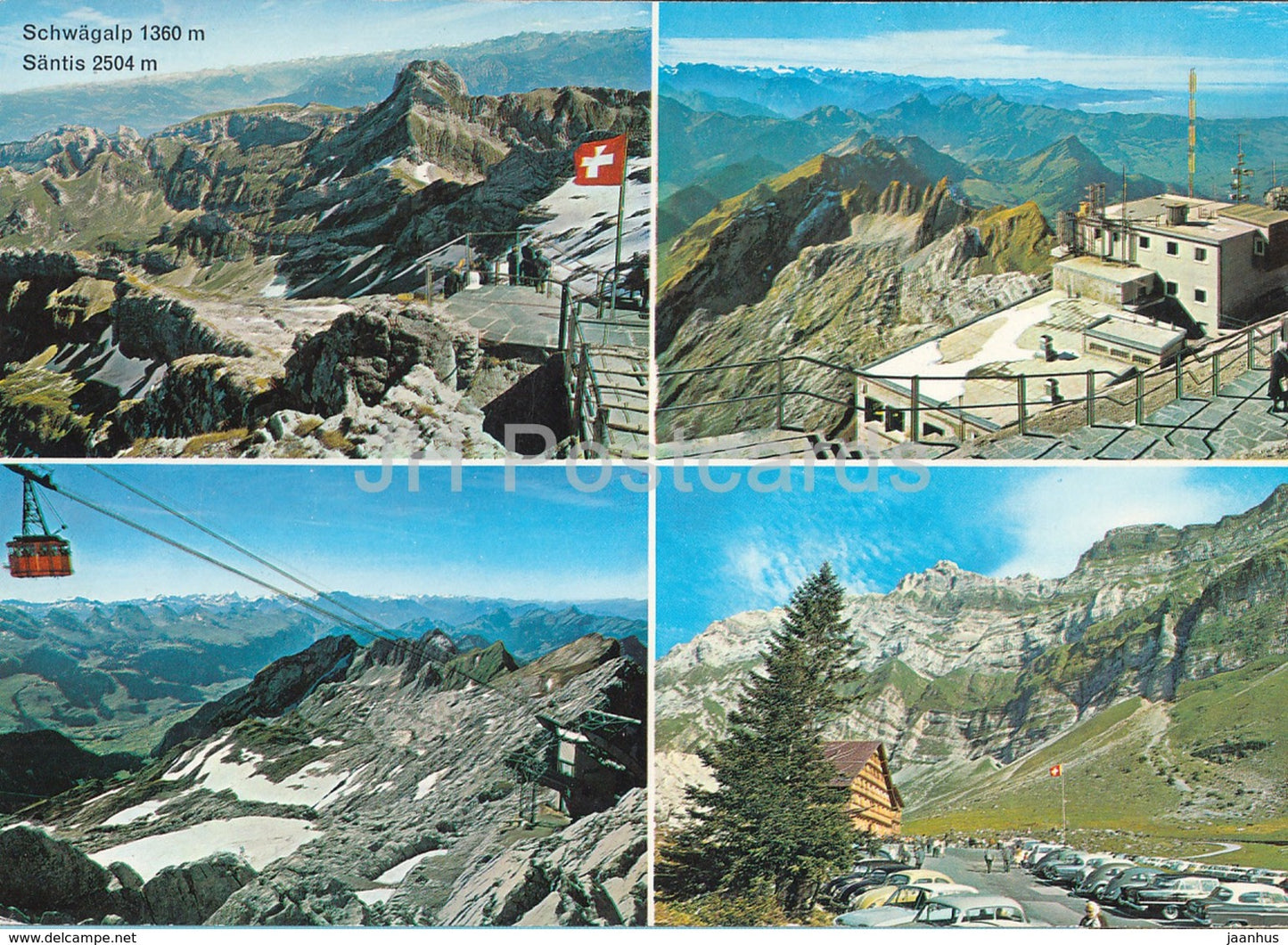 Schwagalp 1360 m - Santis 2504 m - multiview - 554 - 1973 - Switzerland - used - JH Postcards